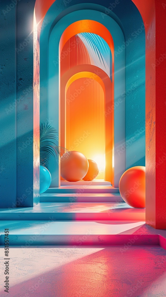 Aufkleber unique 8k geometric abstract background with vibrant colors and precise angular designs