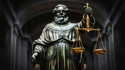 Obraz premium statue of justice on the wall