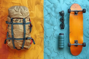 back to school with backpack background professional photography