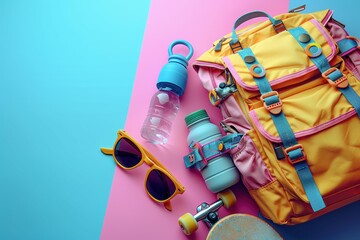 back to school with backpack background professional photography