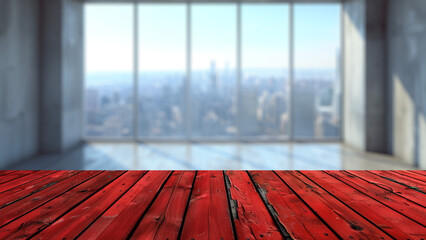 Table with a blurred office background, designed for effective advertising and presentations of business products.