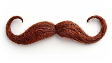 brown mustache isolated on a white background