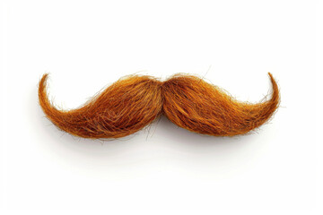 brown mustache isolated on a white background