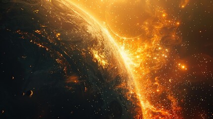 Fototapeta premium Majestic Planets in the Milky Way Galaxy with an Elegant and Timeless Atmosphere