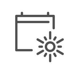 Four seasons and day parts related icon outline and linear vector.