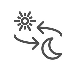 Four seasons and day parts related icon outline and linear vector.