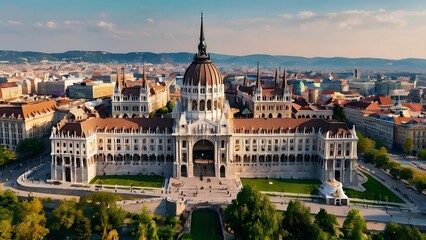 Obraz premium Fairytale world with an image of Budapest, Hungary's iconic Buda Castle AI-generated