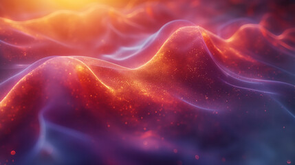 Background featuring abstract space waves. Sparkles and floating particles