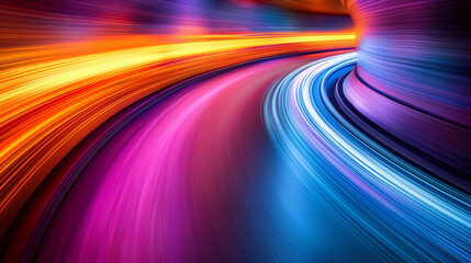 Colorful scene with bright light and particles of dust in the background