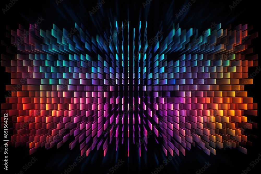 Canvas Prints Technology light effect colorful grid backgrounds.