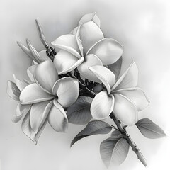 white frangipani flower. Generative AI