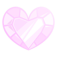 ハート型のピンクジェム♪PNG