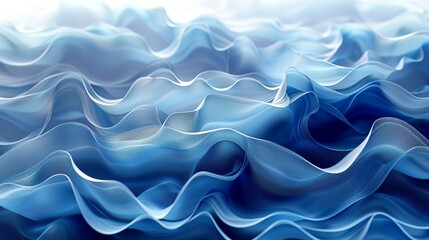 Obraz premium Layers of translucent textures in shades of azure and cerulean, creating a sense of depth and dimension. Abstract Backgrounds Illustration, Minimalism,
