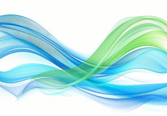 Fototapeta premium Abstract Blue and Green Curved Background