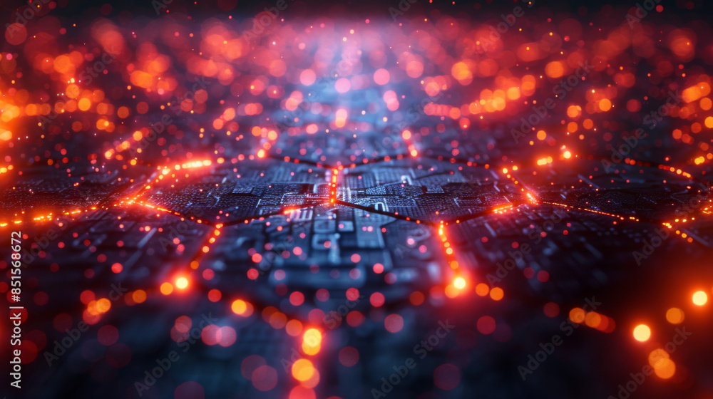 Aufkleber abstract background hexagon network technology.