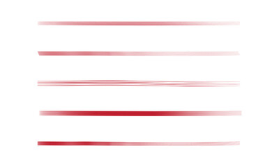 Red brush stroke underline. Marker pen highlight stroke. Vector swoosh brush underline set for accent, marker emphasis element.