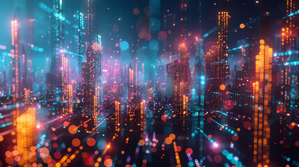 Obraz premium Digital data and network technology background