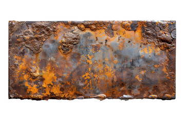 isolated rusty metal plate banner