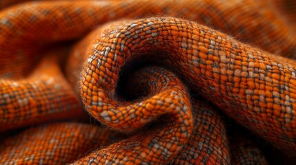 Fototapeta premium A close-up shot capturing the intricate textures of a burnt orange fabric, reminiscent of warm, cozy memories from the past. Abstract Backgrounds Illustration, Minimalism,