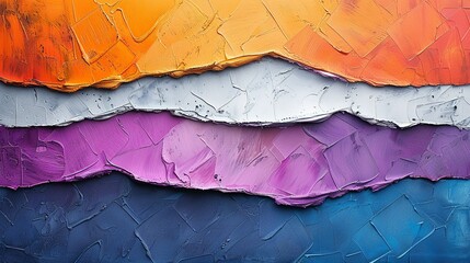 Abstract artwork with bold strokes of lilac, chambray blue, and burnt orange, creating a dynamic composition that sparks nostalgia and creativity. Abstract Backgrounds Illustration, Minimalism,
