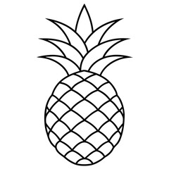 pineapple vector illustration on white background.