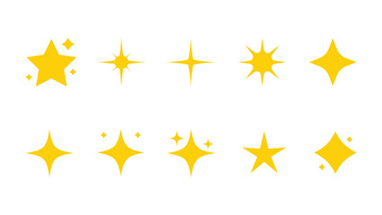 Flat sparkling stars collection Vector