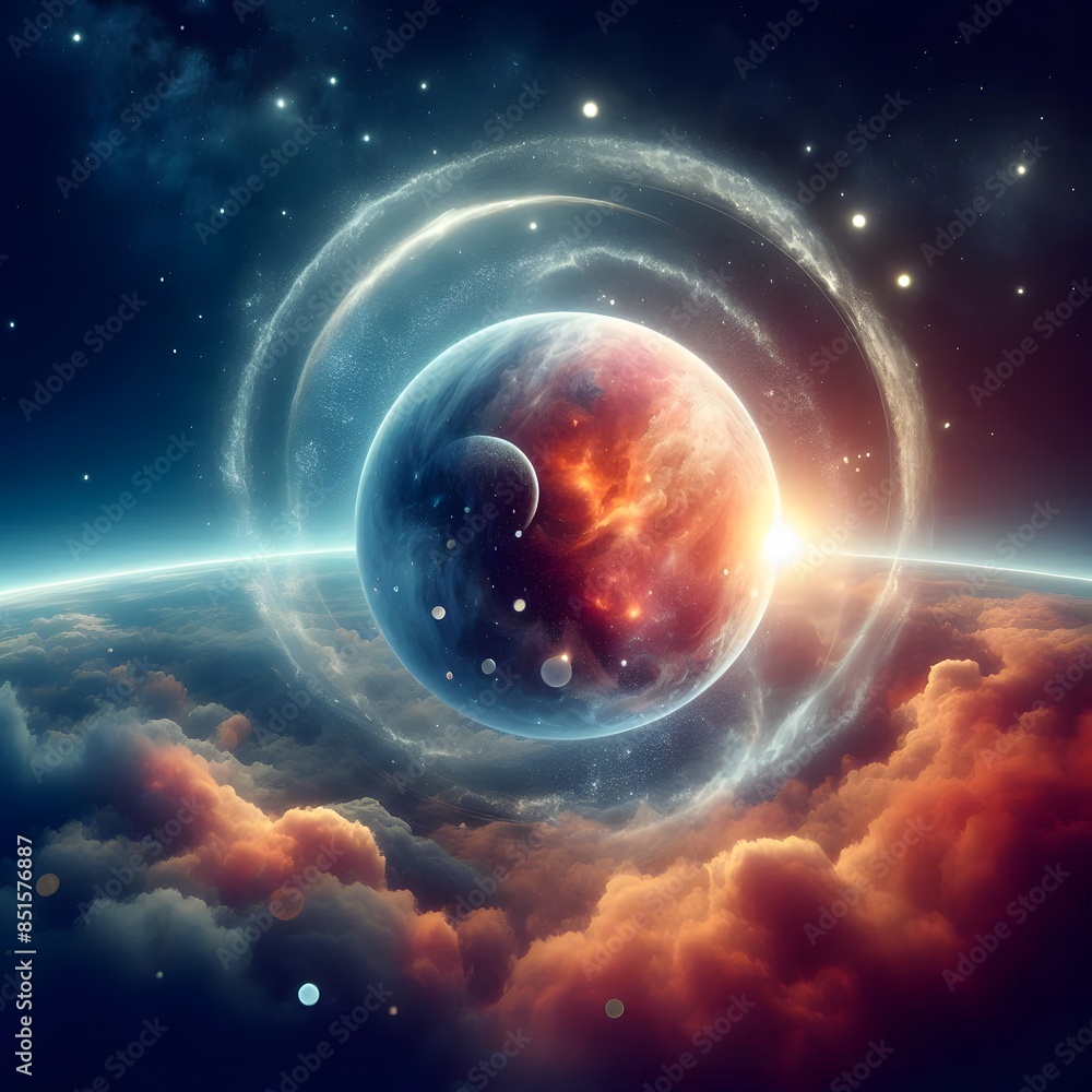 Poster an object enters a black hole, capturing the intense gravitational pull and the distortion of space 