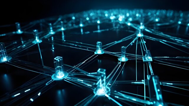 Data Encryption and Privacy: Secure Server Room with Glowing Encryption Symbols