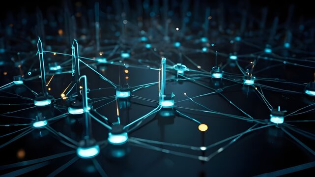 Data Encryption and Privacy: Secure Server Room with Glowing Encryption Symbols