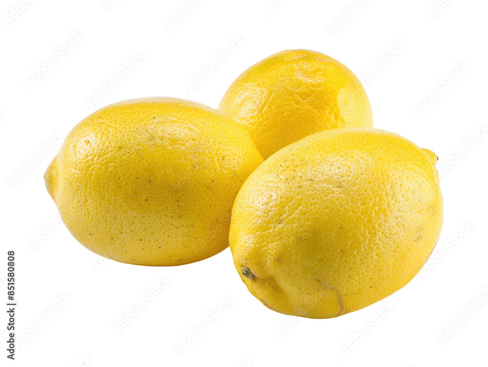 Canvas Prints three lemons are sitting on a white background