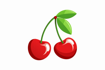 Cartoon cherry on white background vector illustration
