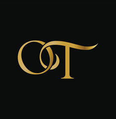 Abstract initial letter O and T logo,usable for branding and business logos, Flat Logo Design Template, vector illustration