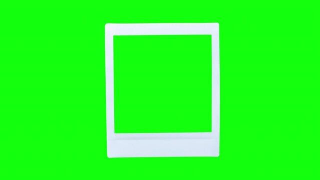 Instax film frame, Instax photo dropping in, Instax polaroid photo frame on green screen background, Isolated polaroid frame, Polaroid film template