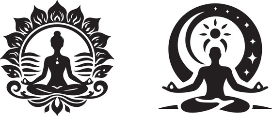 Yoga Logo Vector Style With White Background