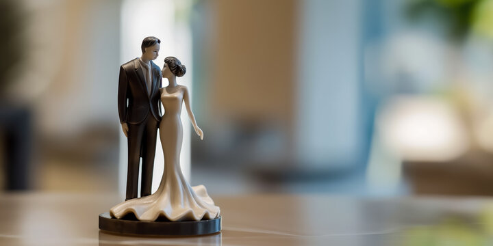 Wedding cake topper figurines symbolizing unity and love on special day 
