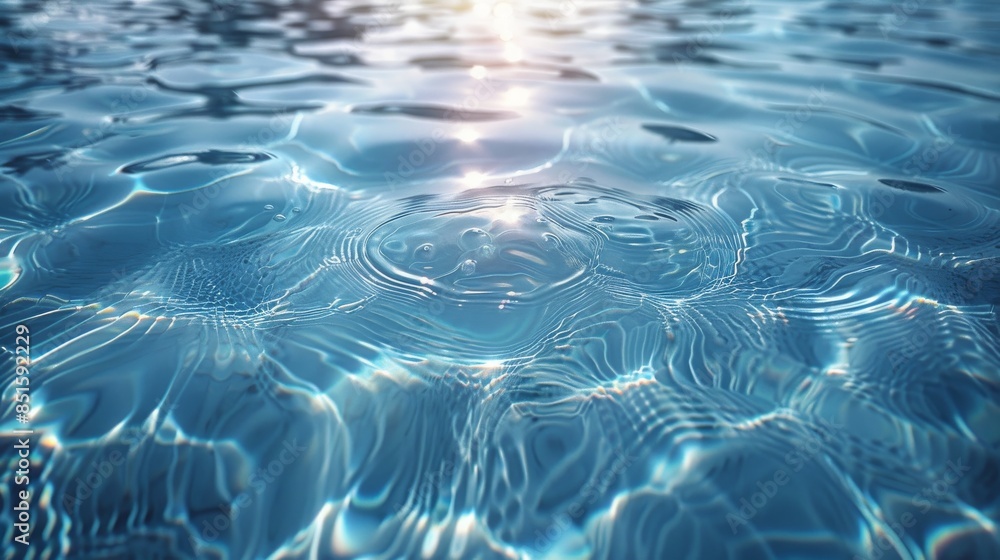 Aufkleber image shows the effect of sunlight creating patterns reflecting on the undisturbed surface of water