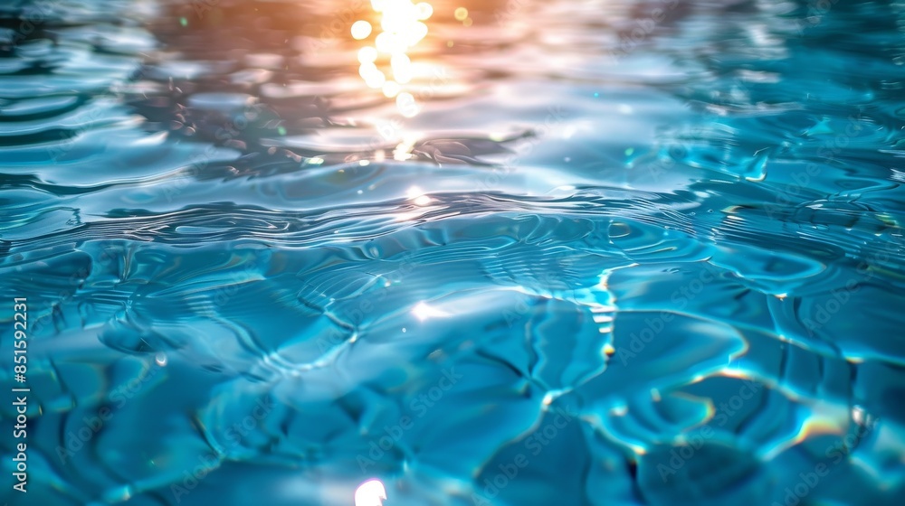 Aufkleber a serene image capturing the interplay of sunlight and gentle ripples on the surface of water, creat