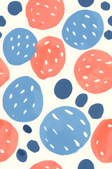 Seamless pattern of watercolor dots isolated on white background