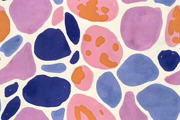 Seamless pattern of watercolor dots isolated on white background