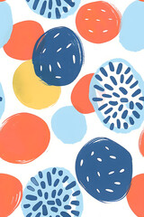 Seamless pattern of watercolor dots isolated on white background