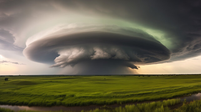 Massive Supercell Over Open Field