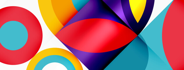 Obraz premium Circles and petals. Geometric beautiful abstract minimal template for Wallpaper, Banner, Background, Card, Book Illustration, landing page