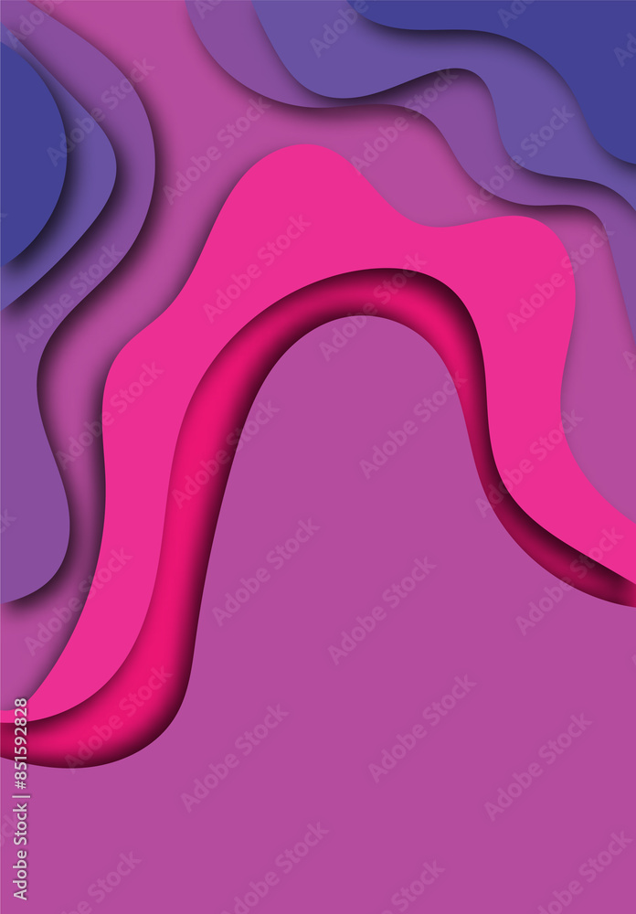 Sticker vector background with paper-cut colored shapes. 3d abstract paper style, design layout for business