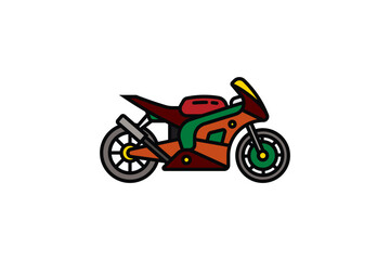 Obraz premium Original vector illustration. The contour icon of a racing sports motorcycle. Superbike.