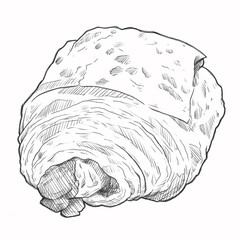 Food hand drawn sketch pain au chocolat