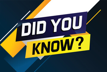 Did you know ? word concept vector illustration and 3d style, landing page, template, ui, web, mobile app, poster, banner, flyer, background, gift card, coupon, label, wallpaper

