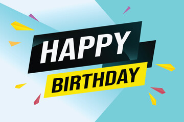 happy birthday word concept vector illustration with lines modern futuristic 3d style for landing page template web mobile app poster banner flyer background gift card coupon label wallpaper

