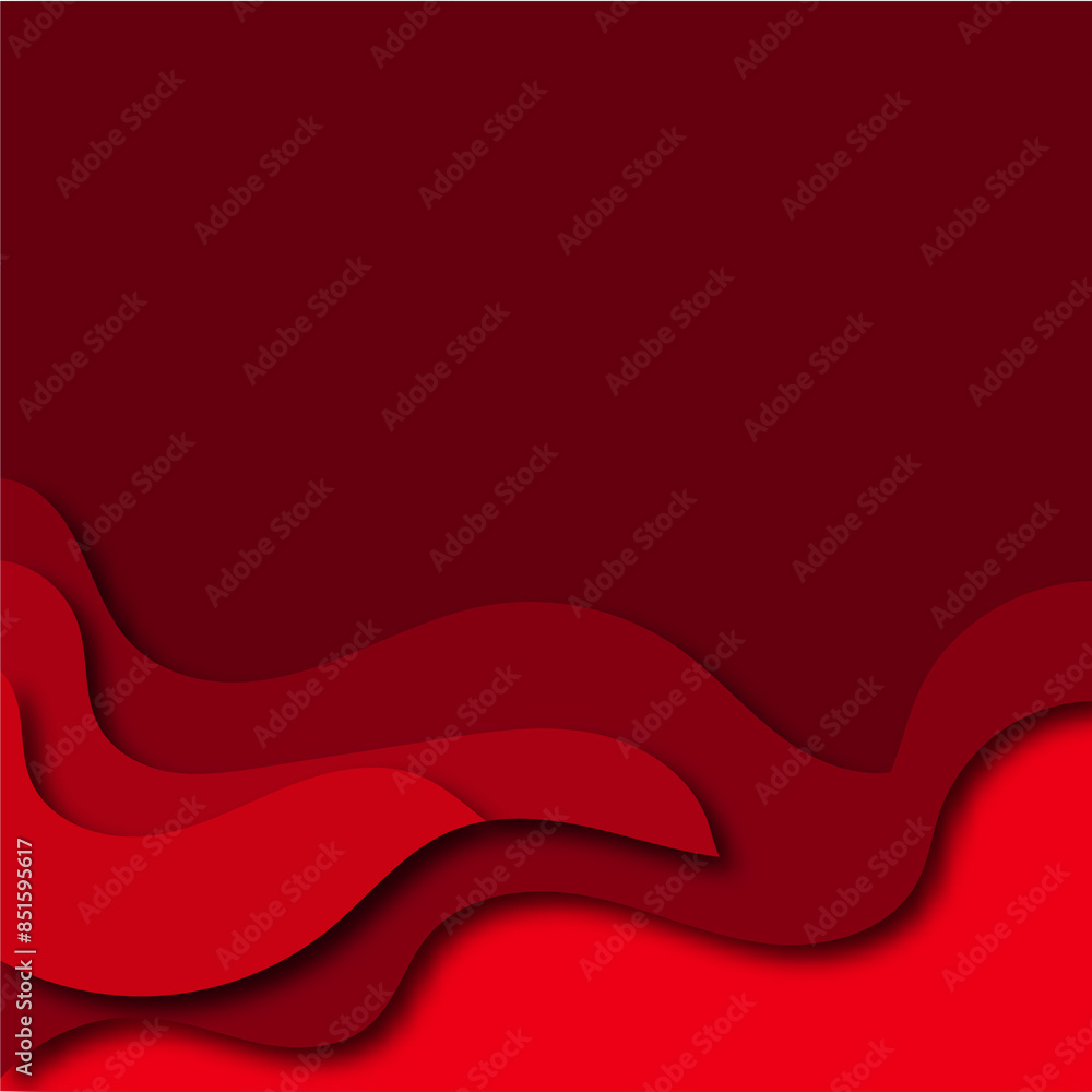 Sticker red paper cut background with copy space for graphic design element. eps 10