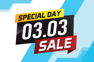 3.3 Special day sale word concept vector illustration with ribbon and 3d style for use landing page, template, ui, web, mobile app, poster, banner, flyer, background, gift card, coupon

