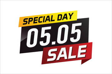 Fototapeta premium 5.5 Special day sale word concept vector illustration with ribbon and 3d style for use landing page, template, ui, web, mobile app, poster, banner, flyer, background, gift card, coupon